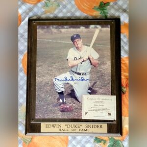 Duke Snider Signed Brooklyn/LA Dodgers Baseball HOF Plaque, COA, Limited Edition